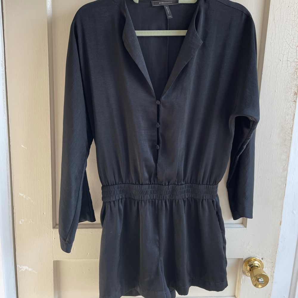 BCBG silk black romper